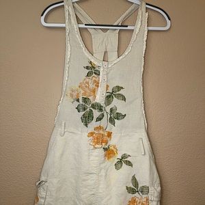 Cream Flower Overalls